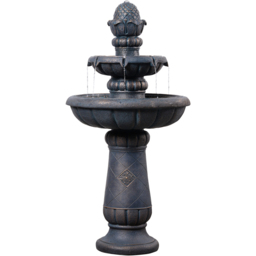 Teamson Home 2-Tier Antique Copper Birdbath Water Fountain 99cm - Size: 99 x 53 x 53cm - Black - Wilko - thumbnail 5