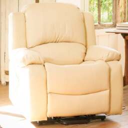 Glendale Single Seater Cream Bonded Leather Manual Recliner Sofa - Artemis Home - Wilko