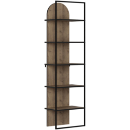 FWStyle Archy 5 Tier Dark Oak Dual Tone Bookcase Display Unit - Size: 5 Shelf - Brown - Wilko - thumbnail 3