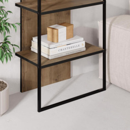 FWStyle Archy 5 Tier Dark Oak Dual Tone Bookcase Display Unit - Size: 5 Shelf - Brown - Wilko - thumbnail 6