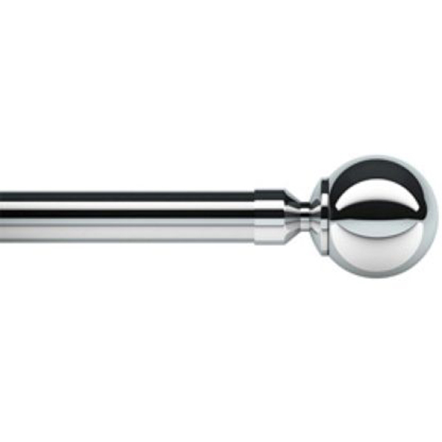New Edge Blinds 250cm Chrome Ball End Eyelet Metal Curtain Pole Set - Wilko - image 1