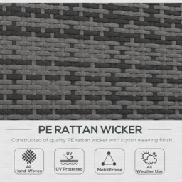 Outsunny Grey Rattan Sun Lounger with Cushions - Size: 198 x 129 x 105cm - Wilko - thumbnail 5