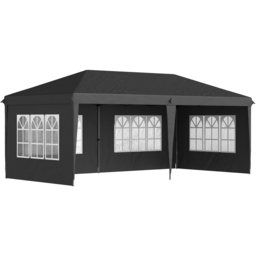 Outsunny 3 x 6m Black Pop Up Gazebo with Sidewalls - Size: 118 x 36 x 25cm - Wilko - thumbnail 3