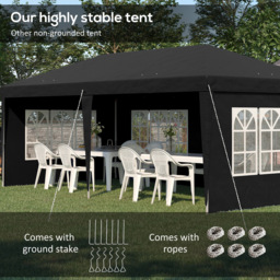 Outsunny 3 x 6m Black Pop Up Gazebo with Sidewalls - Size: 118 x 36 x 25cm - Wilko - thumbnail 6