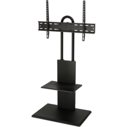 TTAP Single Shelf Black Floor Pedestal TV Stand with Swivel Mounting Bracket - Size: 131.5 x 64 x 40cm - Wilko - thumbnail 3