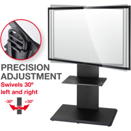 TTAP Single Shelf Black Floor Pedestal TV Stand with Swivel Mounting Bracket - Size: 131.5 x 64 x 40cm - Wilko - thumbnail 5