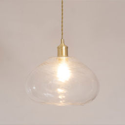 ValueLights Corinne Clear Glass Spiral Twill Bulbous Pendant Lamp Shade - Size: 20.3 x 31.5 x 31.5cm - White - Wilko - thumbnail 3