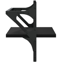 vidaXL 40cm Set of 2 Black Floating Wall Shelf with Bar - Size: 30 x 40 x 25cm - Wilko - thumbnail 6