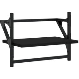 vidaXL 40cm Set of 2 Black Floating Wall Shelf with Bar - Size: 30 x 40 x 25cm - Wilko