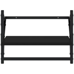 vidaXL 40cm Set of 2 Black Floating Wall Shelf with Bar - Size: 30 x 40 x 25cm - Wilko - thumbnail 5