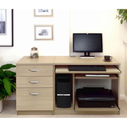 R White Cabinets 2 Drawer Single Cabinet Set-06 Computer Desk Brown - Size: 72.8 x 132.9 x 54cm - Wilko - thumbnail 5