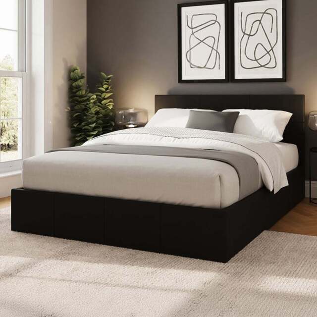 GFW Small Double Black Side Lift Ottoman Bed - Wilko - image 1