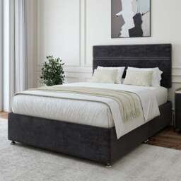 Bedmaster Single Black Naples Velvet Divan Base with Milan Headboard - Wilko
