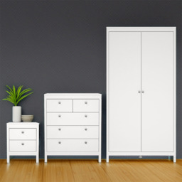 Florence Madrid White 3 Piece Bedroom Furniture Set - Furniture To Go - Wilko