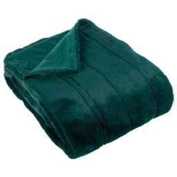Paoletti Empress Emerald Green Faux Fur Throw 130 x 180cm - Size: 180 x 130cm - Wilko