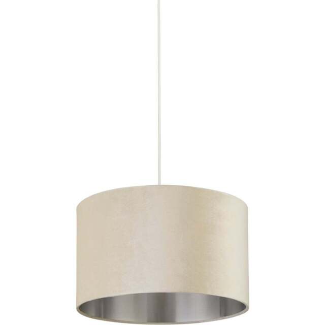 Lighting Collection Cream Silver Inner Velvet Drum Shade 40cm - Size: 24 x 40 x 40cm - Wilko - image 1