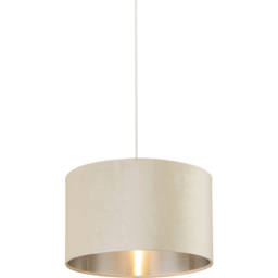 Lighting Collection Cream Silver Inner Velvet Drum Shade 40cm - Size: 24 x 40 x 40cm - Wilko - thumbnail 4