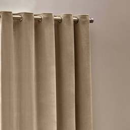 Yard Natural Heavy Chenille Velvet Eyelet Curtain 229 x 183cm - Size: W 183 x D 229cm - Cream - Yard Living - Wilko - thumbnail 4