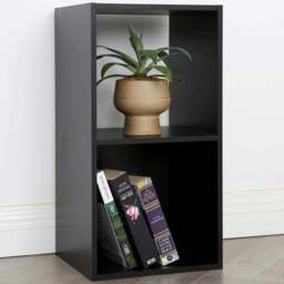 Jane 2 Shelf Black Cube Storage Unit - Home Garden Direct - Wilko