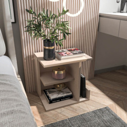 Decorotika Karamira 3 Shelf Cottonbeige Bedside Table - Cream - Wilko - thumbnail 5