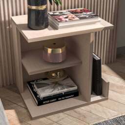 Decorotika Karamira 3 Shelf Cottonbeige Bedside Table - Cream - Wilko - thumbnail 1