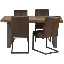 Brooklyn Malalia 4 Seater Wooden Dining Table - Brown - Wilko - thumbnail 4