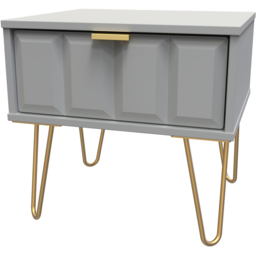 Crowndale Cube Single Drawer Dusk Grey Bedside Table - Wilko - thumbnail 3