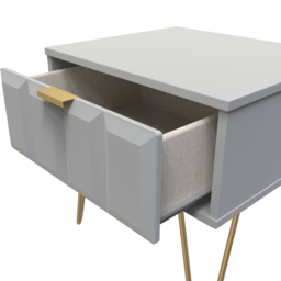 Crowndale Cube Single Drawer Dusk Grey Bedside Table - Wilko - thumbnail 7