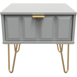Crowndale Cube Single Drawer Dusk Grey Bedside Table - Wilko - thumbnail 4