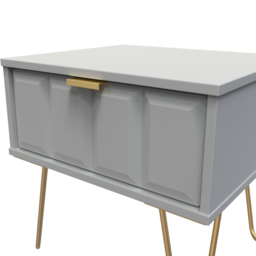Crowndale Cube Single Drawer Dusk Grey Bedside Table - Wilko - thumbnail 6