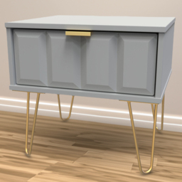 Crowndale Cube Single Drawer Dusk Grey Bedside Table - Wilko