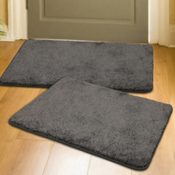 Melrose Relay Charcoal Mat 50 x 80cm 2 Pack - Size: 50x80cm - Homemaker - Wilko - thumbnail 3