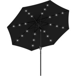Outsunny Black 24 LED Crank and Tilt Umbrella Parasol 2.7m - Size: 145.5 x 15 x 15cm - Wilko