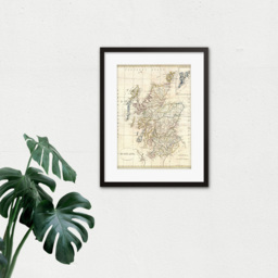 Wee Blue Coo Vintage 1799 Clement Cruttwell Scotland Map Framed Art Print 30 x 41cm - Size: 43.3 x 33.3 x 1.5cm - Cream - Wilko - thumbnail 4