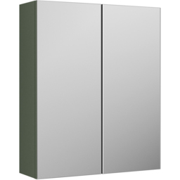 nuie Arno 2 Door Satin Green Wall Hung Mirror Cabinet - Size: 715 x 600 x 182mm - Wilko - thumbnail 3