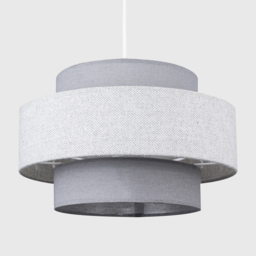 ValueLights Weaver Dark Grey and Grey Herringbone Ceiling Lamp Shade - Size: 30 x 17.5 x 30cm - Wilko - thumbnail 4