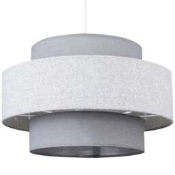 ValueLights Weaver Dark Grey and Grey Herringbone Ceiling Lamp Shade - Size: 30 x 17.5 x 30cm - Wilko