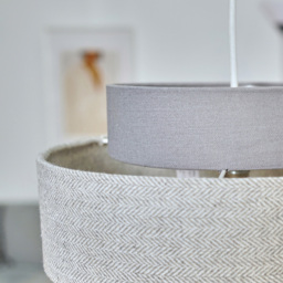 ValueLights Weaver Dark Grey and Grey Herringbone Ceiling Lamp Shade - Size: 30 x 17.5 x 30cm - Wilko - thumbnail 5