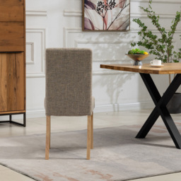 Artemis Home Maiolo Set of 2 Brown Fabric Dining Chair - Wilko - thumbnail 7