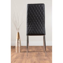 Furniturebox Valera Set of 6 Black and Chrome Faux Leather Dining Chair - Wilko - thumbnail 5