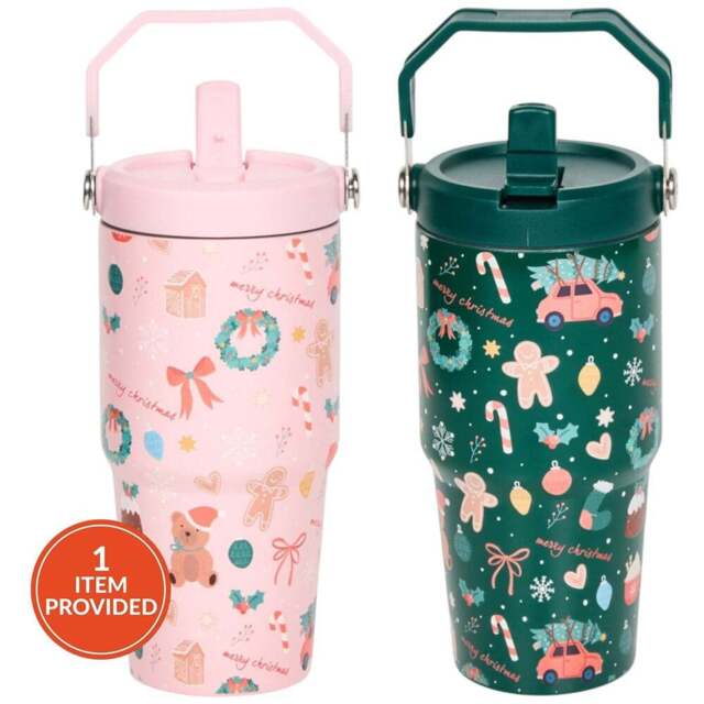 Christmas Stainless Steel Vacuum Tumbler - Wilko - image 1