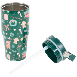 Christmas Stainless Steel Vacuum Tumbler - Wilko - thumbnail 7
