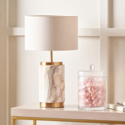 Pacific Lifestyle Carrara Natural Stone Effect Ceramic Table Lamp - Brown - Wilko - thumbnail 3