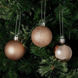 Shatchi 5cm Rose Gold Shatterproof Christmas Bauble 12 Pack - Wilko - thumbnail 3