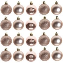 Shatchi 5cm Rose Gold Shatterproof Christmas Bauble 12 Pack - Wilko - thumbnail 4