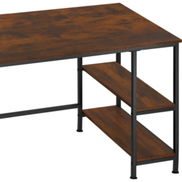 tectake Canton 2 Compartment Dark Wood Desk - Size: 75.5 x 60 x 120cm - Brown - Wilko - thumbnail 5