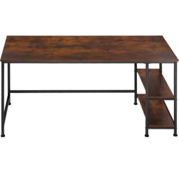 tectake Canton 2 Compartment Dark Wood Desk - Size: 75.5 x 60 x 120cm - Brown - Wilko - thumbnail 4
