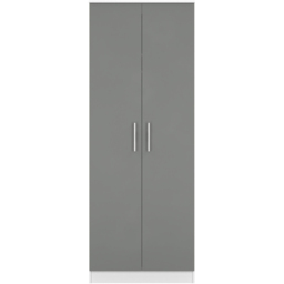Crowndale Contrast 2 Door Dusk Grey and White Tall Wardrobe Ready Assembled - Dusk Grey & White - Wilko - thumbnail 7