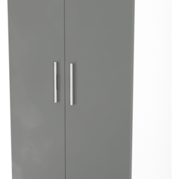 Crowndale Contrast 2 Door Dusk Grey and White Tall Wardrobe Ready Assembled - Dusk Grey & White - Wilko - thumbnail 5