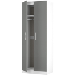 Crowndale Contrast 2 Door Dusk Grey and White Tall Wardrobe Ready Assembled - Dusk Grey & White - Wilko - thumbnail 6